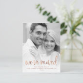 Carte Postale Rose Gold Décontracté Script photo Moving Faire-pa (Debout devant)