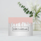 Carte Postale Rose Gold Driving Modern Salon Certificat cadeau (Debout devant)