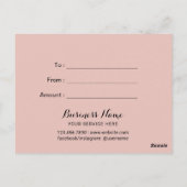 Carte Postale Rose Gold Driving Modern Salon Certificat cadeau (Dos)