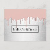 Carte Postale Rose Gold Driving Modern Salon Certificat cadeau (Devant)