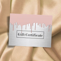 Rose Gold Driving Modern Salon Certificat cadeau