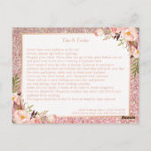 Carte Postale Rose Gold Floral Maquillage Lips Conseils d'instru (Dos)