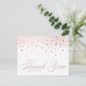 Carte Postale Rose Gold Foil Confetti Dots Merci (Debout devant)