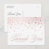 Carte Postale Rose Gold Foil Confetti Dots Merci (Devant / Derrière)