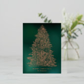 Carte postale rose Gold Foil Illustré Christmas Tr (Debout devant)