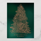 Carte postale rose Gold Foil Illustré Christmas Tr (Recto)