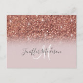 Carte Postale Rose Gold Glitter Drips (Devant)