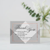 Carte postale rose Gold Grey Geo Merci (Debout devant)