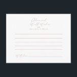 Carte Postale Rose Gold Idyllic Stylish Mariage de calligraphie<br><div class="desc">Cette carte de conseil rose or idyllique stylisée de calligraphie mariage est parfaite pour un mariage rustique. Le design sobre et élégant présente une typographie de script classique et sophistiquée en or rose. Ces cartes sont parfaites pour un mariage, une douche nuptiale, un baby shower, une fête de remise de...</div>