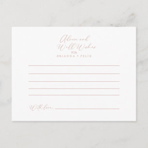 Carte Postale Rose Gold Idyllic Stylish Mariage de calligraphie