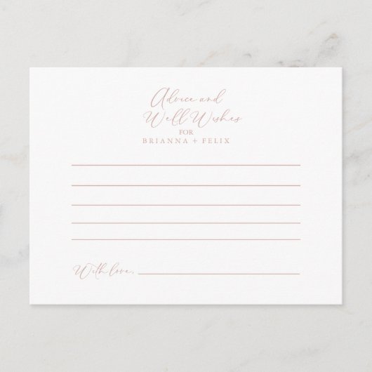 Carte Postale Rose Gold Idyllic Stylish Mariage de calligraphie (Devant)
