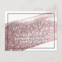 Rose Gold Pinceau Changement de Plans Mariage Repo