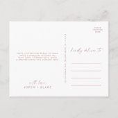 Carte postale Rose Gold Script Merci (Dos)
