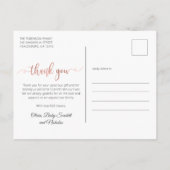 Carte Postale Rose Gold Script Simple Baby Photo Merci (Dos)