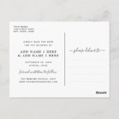 Carte Postale Rose Gold Script Vellum Look Photo Enregistrer la  (Dos)