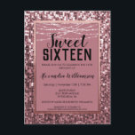 Carte Postale Rose Gold Sequin/Parties scintillant Sweet 16 Anni<br><div class="desc">Rose Gold Sequin/Parties scintillant Sweet 16 Anniversaire Fête Invitation carte postale comprend beaucoup de paillettes brillantes violet! Personnalisez facilement votre invitation à l'aide de notre outil de conception facile à utiliser. Les polices et les couleurs de police peuvent être modifiées en utilisant l'option "personnaliser plus loin" dans l'outil de conception....</div>