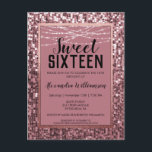 Carte Postale Rose Gold Sequin/Parties scintillant Sweet 16 Anni<br><div class="desc">Rose Gold Sequin/Parties scintillant Sweet 16 Anniversaire Fête Invitation carte postale comprend beaucoup de paillettes brillantes violet! Personnalisez facilement votre invitation à l'aide de notre outil de conception facile à utiliser. Les polices et les couleurs de police peuvent être modifiées en utilisant l'option "personnaliser plus loin" dans l'outil de conception....</div>
