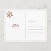 Carte Postale Rose Gold Snowflake 3 Photo Joyeux Noël (Dos)