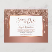 Carte Postale Rose Gold Sparkle Parties scintillant Drips Enregi (Devant)