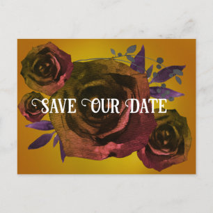 Carte Postale Rose Goth Moderne Photo Sauvez Notre Date