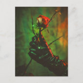 Carte Postale Rose gothique occulte foncé à la main avec épines (Devant)