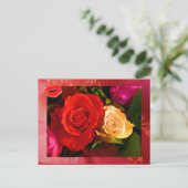 Carte postale Rose II jaune rouge (Debout devant)
