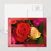 Carte postale Rose II jaune rouge (Devant / Derrière)