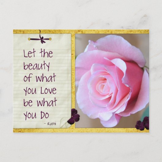 Carte postale Rose Inspiration Beauté Rumi (Devant)