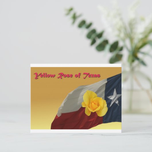 Carte Postale rose jaune (Debout devant)