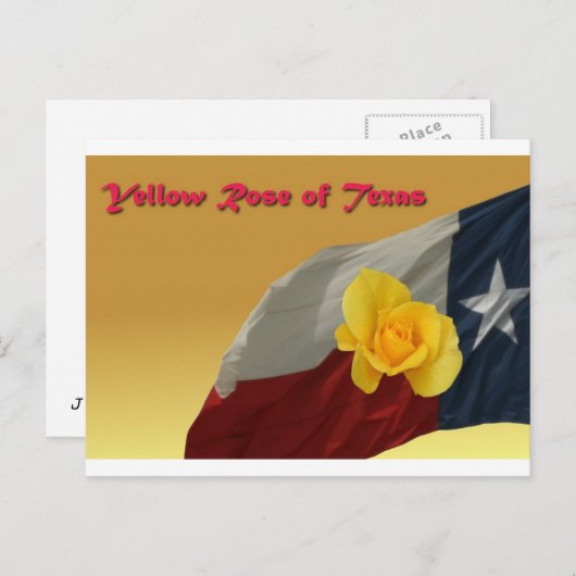 Carte Postale rose jaune (Devant / Derrière)