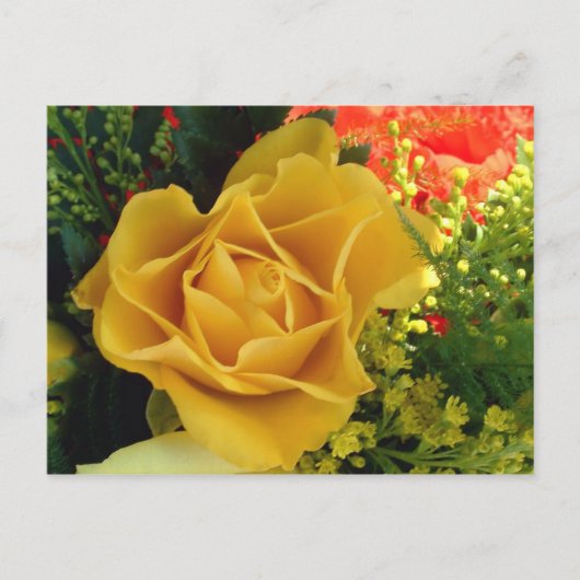 Carte Postale Rose jaune | (Devant)