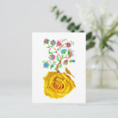 Carte Postale Rose jaune (Debout devant)