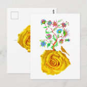 Carte Postale Rose jaune (Devant / Derrière)