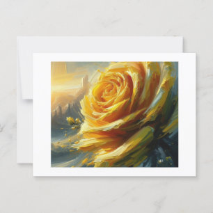 Carte Postale Rose jaune,