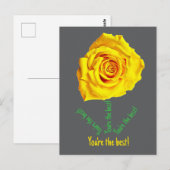Carte Postale Rose jaune (Devant / Derrière)