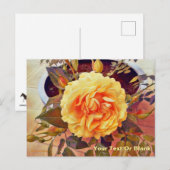 Carte Postale Rose jaune colorée (Devant / Derrière)