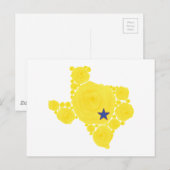 Carte Postale Rose jaune de TX étoile bleue (Devant / Derrière)