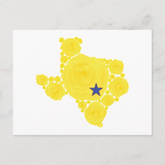 Carte Postale Rose jaune de TX étoile bleue (Devant)