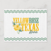 Carte Postale Rose jaune du Texas - Rose unique (Devant)