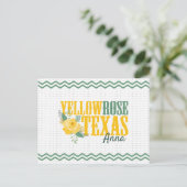 Carte Postale Rose jaune du Texas - Rose unique (Debout devant)