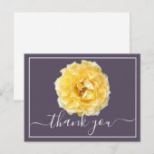 Carte Postale Rose jaune et gouttes de rosée Fond mauve Merci (Devant / Derrière)