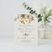 Carte Postale rose jaune faire-part de mariage gris pâle (Debout devant)