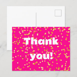 Carte Postale Rose jaune Merci