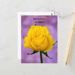 Carte postale rose jaune unique