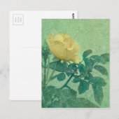 Carte Postale Rose jaune Vintage (Devant / Derrière)