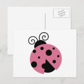Carte Postale Rose Ladybug (Devant / Derrière)