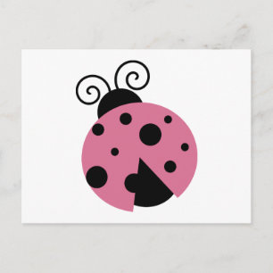 Carte Postale Rose Ladybug