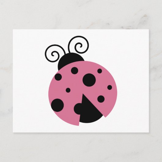 Carte Postale Rose Ladybug (Devant)