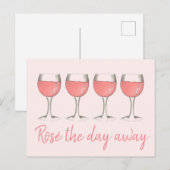Carte Postale Rosé Le Jour D'Ailleurs Vin Rose Verre (Devant / Derrière)