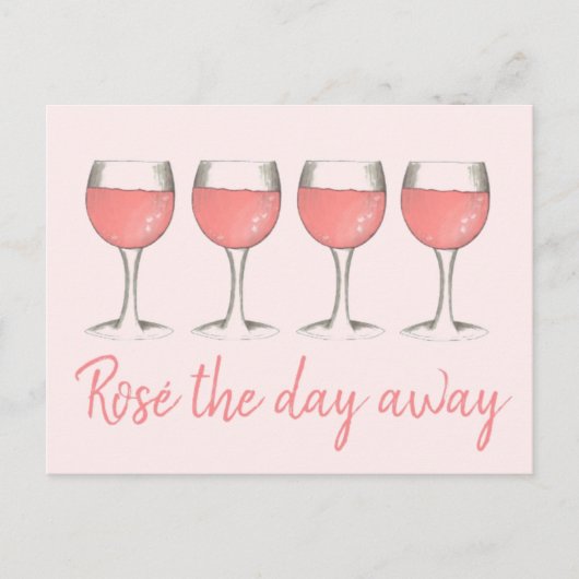 Carte Postale Rosé Le Jour D'Ailleurs Vin Rose Verre (Devant)